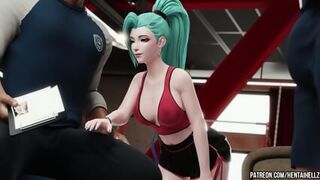 Titty Fitness Trainer Got Creampied In Her Owl Anus By Two Cocks