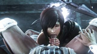 Yuffie Kisaragi Takes Control of The Security Guard's Big Dick