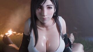 Tifa Lockhart - Handjob, Fellatio & Titjob Campfire Nights