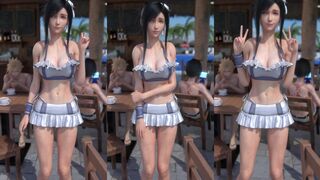 Tifa Lockhart - Wardrobe Malfunction at the Beach
