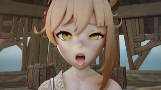 Yoimiya Wanted to Collect Some Hilichurl Cum Sample