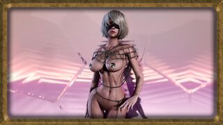 Evil gothic 2B in sexual chains seduces you into hot femdom fuck