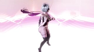Evil gothic 2B in sexual chains seduces you into hot femdom fuck