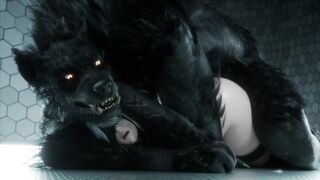 2B - Werewolf Shows No Mercy on Her Holes