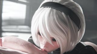 2B - Cock Hungry Babe Knows How to Worship a Big One