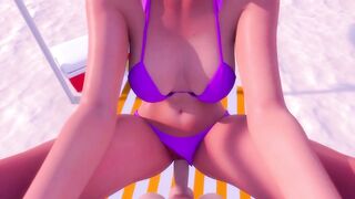 Bikini Babe Reyna Recharging Out on the Beach