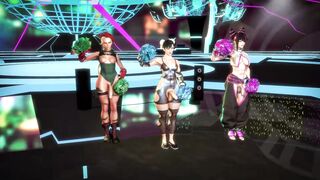 Futas Сammy, Chun Li and Juri do a special cheerleading dance