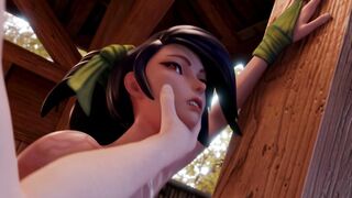 Busty Akali Taking it from Behind at the Base