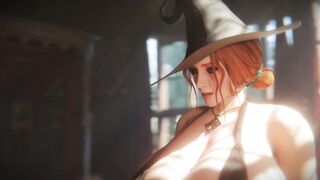 Triss Merigold - Horny Sorceress Summons Someone Big to Satisfy