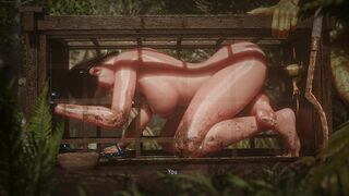 Babe Yennefer gets fucked by the goblin while sitting in cage